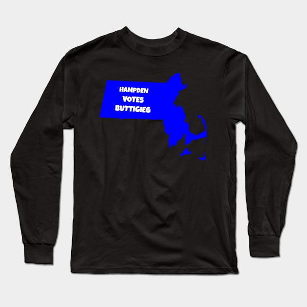 Massachusetts Dampen votes Buttigieg Long Sleeve T-Shirt by Vine Time T shirts